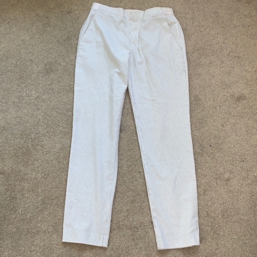 UNIQLO Small White Striped Slacks Waist 26-27 In.